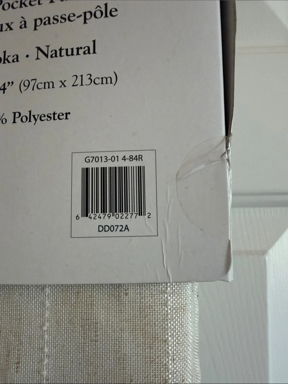Design Decor Muskoka -Natural Rod Pocket Curtain Panels - 4 panels
